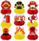 9 Stück Set Feuer-Thema Geburtstagsfeier Dekoration, Waben Ornament, Feuerwehrauto Tabletop Dekoration Arrangement für Kindergeburtstag Party Dekoration, Geschenk
