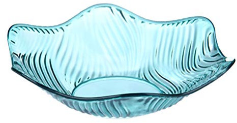 VDLLQYN, Bols à Dessert en Verre, Plateau CrystalBowl, Porte-Fruits, Bol Transparent for la Maison, Chips, Bonbons, collation, Motif Floral, Bord ondulé, 25,8 cm,Bols à Bonbons