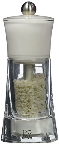PEUGEOT - Molène 14 cm Salt Mill - Classic Grind System - Zirlion Mechanism for Celtic Salt in Zirconia - Powdered Salt Innovation - Acrylic - Made in France - White Finish