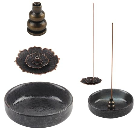 LEIMEND Porta Incenso Porta Incensi Porta Incenso Ceramica Supporto Incenso Incensiere in Ceramica Ciotola con Portaincenso di Loto Adatto per La Meditazione Domestica e Lo Yoga