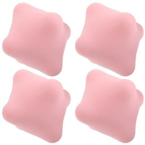 Cabilock 4 Piezas Bolas de Masaje Hexagonales de Silicona, Fortalecedor de Agarre de Mano Unisex, Ejercitador Portátil para Dedos y Fascia Muscular, Entrenamiento y Recuperación en Casa y