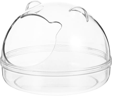 FELTECHELECTR Contenedor de Baño Transparente para Hámster de Plástico Multiusos Baño Externo Adecuado para Mascotas Pequeñas y Suministros para Roedores