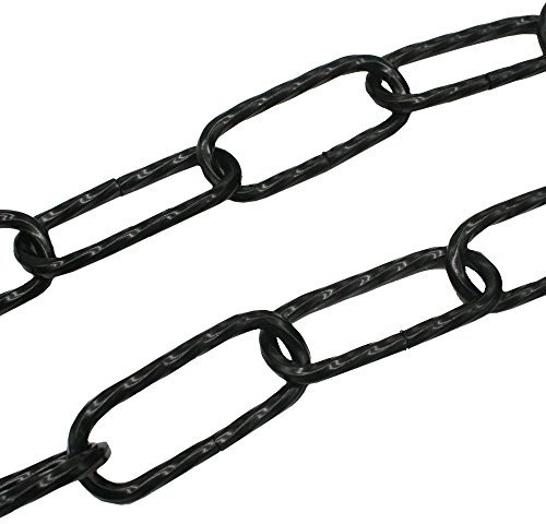1,5m Lampenkette schwarz ø 3,5mm Eisen gedreht glänzend Leuchtenkette Dekorative Zier-Kette Tragkraft 10 kg