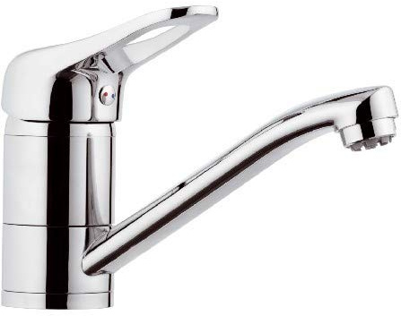 Remer - Rubinetto per lavabo o lavello con Bocca Girevole Corta, per Bassa Pressione - Serie Kiss