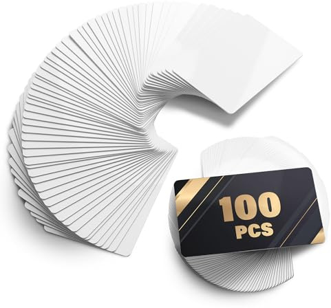 100 Pcs Metal Sublimation Blanks – Double-Sided Sublimation Business Card Blanks for Printing of Logos, Nameplates, and Custom Gifts – Smooth Finish Ultra-Thin Aluminum Alloy Cards in Pearl Color