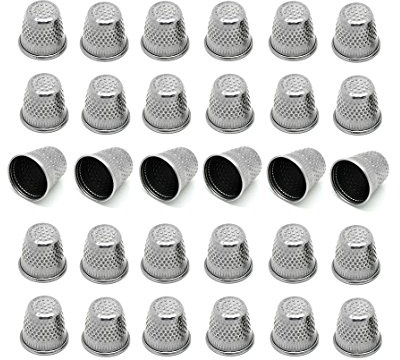 Fingerhüte aus Metall, silberfarben, Vintage-Stil, zum Basteln, Nähen, Nähen, Fingerhut (Größe (ca.): 19 mm x 18 mm, 30 Stück