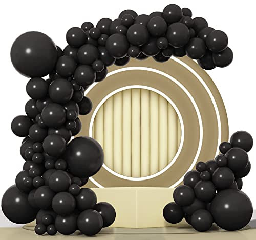 Schwarz Luftballon Set, 100 Stück Ballon Girlande Verschiedene Größen 45 30 25 14 cm, Ballongirlande Helium Ballons Deko für Verlobung Hochzeit Baby Shower Geburtstag Party Dekoration