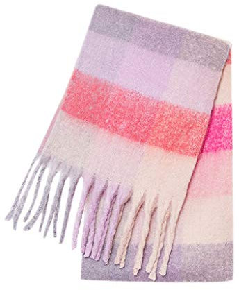 callmo Schal Damen Rot Halstuch Halswärmer Rippstrick dick Strick Nackenwärmer Halstuch für Ski Sport Weinachten Strick Winter Damen Halstuch Rundschal Multifunktionstuch Weiche Fleece-Schals