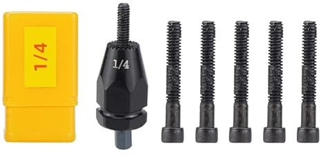 Pneumatic 1/4 Self-Locking Rivet Nut Gun Head with (Replacement Mandrel Each 5pcs for Pneumatic and Cordless Rivnut Tool (HIFESON & EROSHAK)