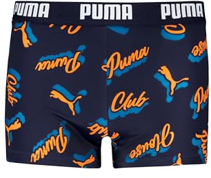 PUMA Maillot de Bain Club House pour garçon, Bleu/Orange, 164