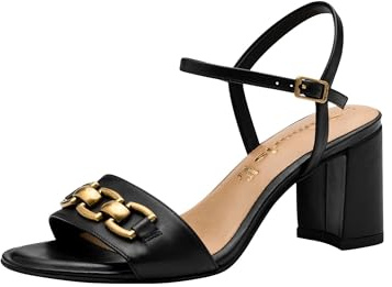 Tamaris Sandalo da donna 1-28353-44 con tacco, Pelle nera, 37 EU