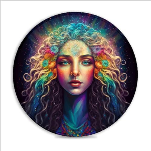 LJSPTU Mouse Mat rainbow spirit Portable (11.8-inch) Heat-Resistant Spill-Proof Desk Mat 360° Smooth Tracking for Esports, Compact for Travel Gaming Setup