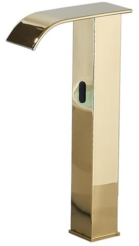 a Cascata con sensore Automatico per lavabo del Bagno, Rubinetto a infrarossi in Ottone, Finitura cromata (Alto)