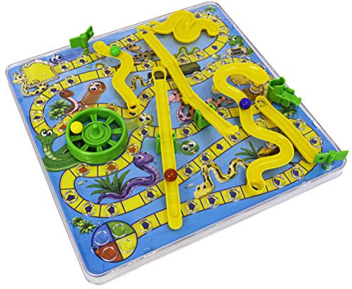 Stylebest 3D Snake Board Game, Traditionell Familjeleksak med Stegar och Rotatorer för Roliga Barnspel, Lämplig för åldrarna 3+ år (Blandad färg)
