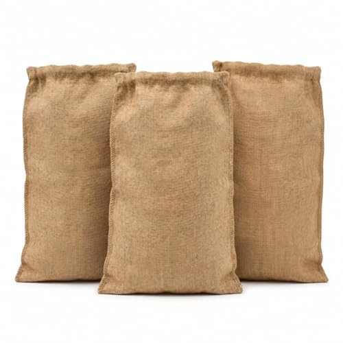 Sac en toile de jute naturelle 50 x 85 cm - Respirant et biodégradable - 250 g/m² - Couleur naturelle - Coutures solides - Lavable à 40 °C - Pour légumes, semences, décoration et protection des