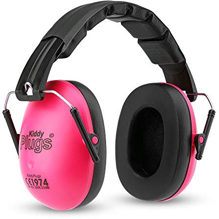 KiddyPlugs Kinder Kapselgehörschutz, Lärmschutz Kopfhörer, Ohrenschützer - schadstoffarm - faltbar größenverstellbar - sehr weich - faltbar, Farbe:pink