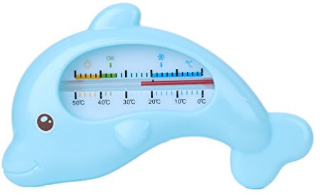 Lyguy Wasserthermometer, Wasserthermometer, für Babys, Delfin-Form, Temperatur für Kleinkinder, Dusche - blau