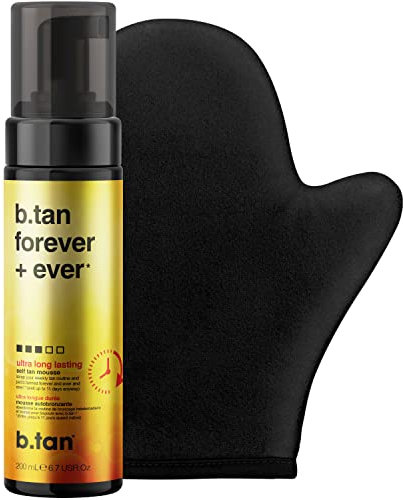 b.tan Forever + Ever - Kit abbronzante autoabbronzante con guanto applicatore per abbronzatura ultra lunga