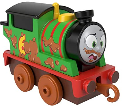 Thomas & Friends Fisher Price Mud Run Percy - Trenino giocattolo da spingere per bambini dai 3 anni in su