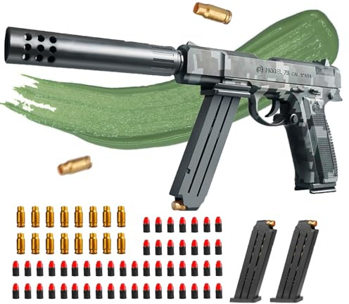 SK MISS Pistolets Jouet, Pistolet Enfants avec éjection Balles Souples, Jouet Blaster en Mousse, Pistolet à Bille EVA Modèle de Pistolet éducatif Jouets pour 14+ Enfants