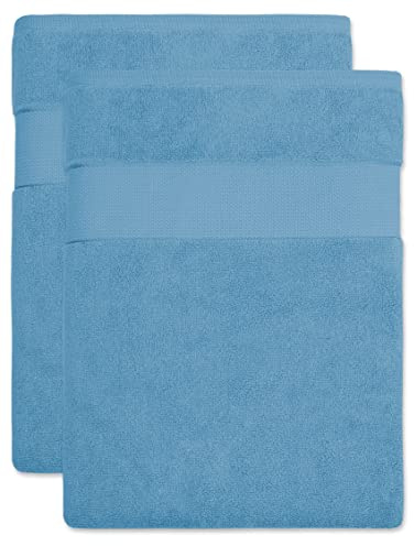BANANANALU Bastuhandduk XL – XXL 100 x 180 cm kvalitet 100 % bomull 600 g/m2, 2 stycken, placid blå 15–3920, 100 x 180 cm, 600 g/m2