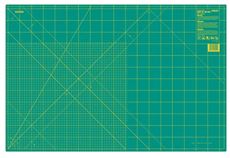 OLFA - Nähmit Schneidematte selbstheilende doppelseitig verwendbar für Nähen, Patchwork, quilt DEHP Frei mit cm & Inch skala (L)