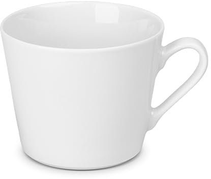 Gerlach Modern Kaffeebecher 6er Set Tassen Aus Porzellan Für 6 Personen Tasse Für Kaffee Tee Kaffeetassen Teetassen Porzellantassen Weiss 250ml, Elfenbeinfarbe