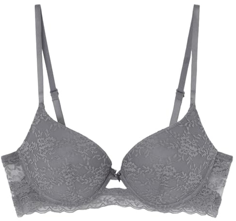 Women'secret Sujetador Push up, Gris Medio, 85C