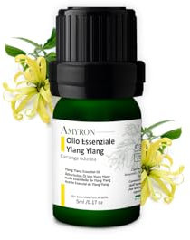 Olio Essenziale Ylang Ylang 5ml AMYRON | Canaga Odorata | Naturale E Puro Al 100% | Ideale Per Aromaterapia E Uso Terapeutico Diffusore Oli Essenziali | Massaggi | Uso Alimentare Senza OGM