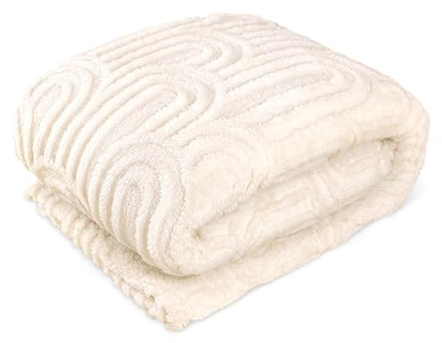 Bibykivn kuscheldecke Flauschig - 100x150 Decken für Sofa, Fleecedecke, 3D Bogenmuster, Weiche und Warme Flausige Sofadecke, Couchdecke Sofa Überwurfdecke für Bett Sofa Schlafzimmer Büro