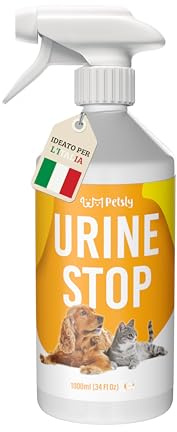 Petsly Repellente per Gatti e Cani Anti Urina – 1L – Spray Addestrativo Disabituante Gatti - Doppia Azione: Allontana Gatti e Cani + Elimina i Cattivi Odori - Uso Interno e Esterno