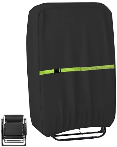 Housse de Protection pour Chaise Longue Pliante, 600D Oxford Transat Jardin Anti-UV Imperméable, Housse Relax de Chaise Longues de Jardin, Noir, 71x91x80/120cm(1Pcs)