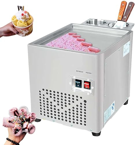 Macchina Per Gelato coni gelato commerciale, piastra singola con 2 spatole per gelato allo yogurt gelato fatto in casa, perfetta per dessert fai da te in famiglia