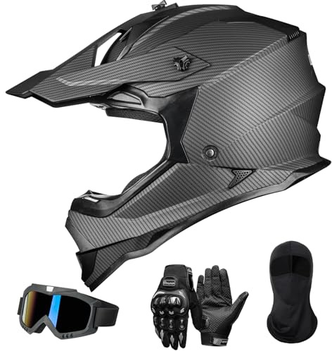 ILM Motocross vuxna motocross herr dam helansikte MTB downhill dirtbike ATV off road med glasögon handskar mask ECE22.06 DOT-modell WS-901,