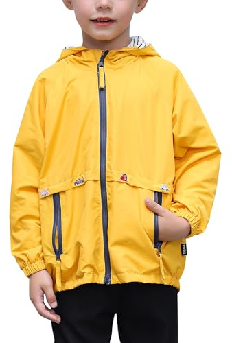 IDOPIP Veste Imperméable pour Bébé Garçon à Capuche, Enfant Softshell Vent | Automne Hiver Blouson Léger avec Capuche Broderie Voiture, Manteau Extérieur Poches Zippées , Le Vélo et La Course à Pied
