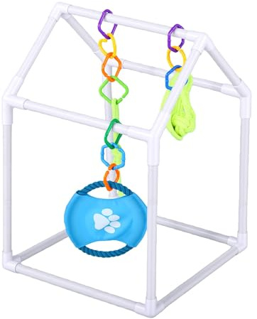 Luocute Gimnasio de Juegos para Cachorros con 8 Juguetes Colgantes, Centro de Actividades Interactivo para Perros Pequeños, área de Juegos Interior para Enriquecimiento de Mascotas con