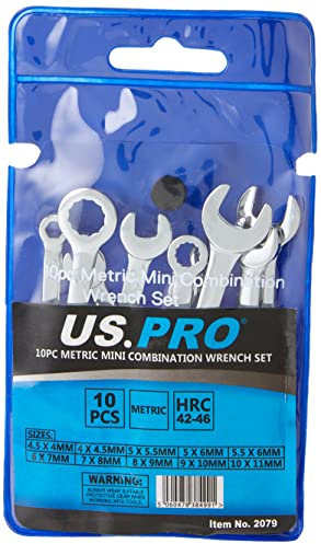 US PRO 2079 Mini-Maulschlüssel-Set, metrisch, 4-11 mm, Chrom, 10 Stück