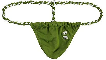 Newsywell T-back bomullsstringtrosor för män Sumo G String Low Rise bikini kalsonger underkläder, gRÖN, XXL