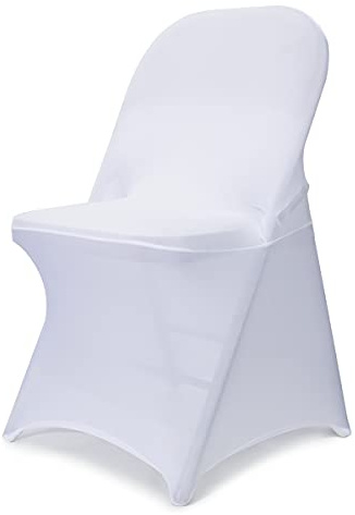 Babenest - Fundas Plegables para sillas de Licra (10 Unidades, universales, elásticas, Lavables), para Bodas, Vacaciones, Banquetes, Fiestas, Celebraciones, 10 Unidades, Color Blanco