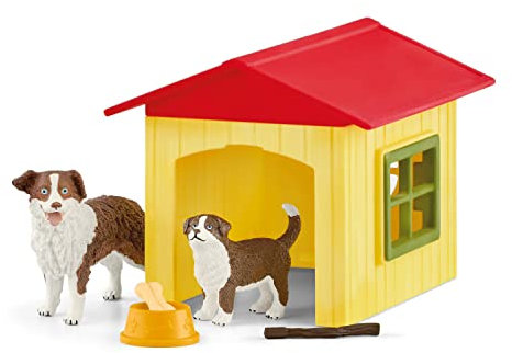 SCHLEICH 42573 Hundehütte, für Kinder ab 3+ Jahren, Farm World - Spielset