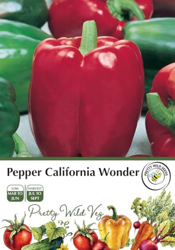 Pepper California Wonder Seeds Vegetable Fruit Seeds Veg Seeds Cabbage Carrot Sweetcorn Tomato Strawberry (Pepper California Wonder)