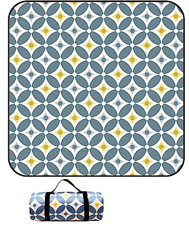 DOTBUY-SHOP Coperta da Picnic Impermeabile Portatile, Antisabbia Coperta da Campeggio Pieghevole Leggero Bambini Come Tappeto da Gioco per Spiaggia Giardino (200x200cm,Barocco)