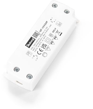 illuburg LED Trafo 24V 15W Flach Flackerfrei Geräuschlos für G4 GU5,3 LED Streifen Möbel Verdeckte Montage Netzteil Treiber Vorschaltgerät Driver Power Supply