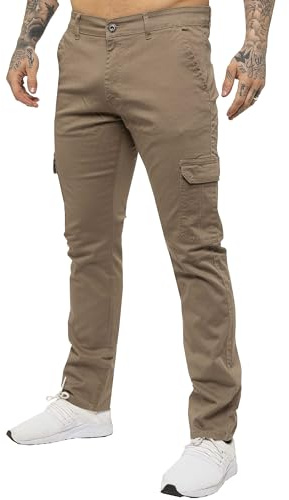 Pantalon Cargo Jeans Stretch Coupe Ajustée Coton Homme
