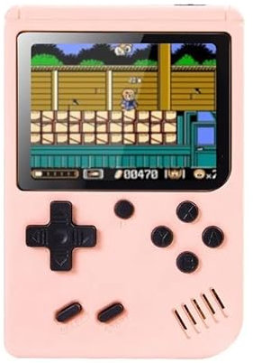 Mini Consola portátil Retro de Videojuegos con 500 Juegos de 8 bits Pantalla LCD a Color de 3,0 Pulgadas. (Rosa)