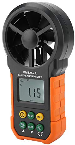 PEAKMETER PM6252A Anémomètre Numérique, Anémomètre Numérique, Compteur de Vitesse du Vent, de Mesure du Volume d'air