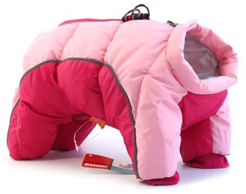 Hixingo Abrigo para Perros con Patas, Chaqueta Cálida de Invierno para Perro Abrigo de Invierno para Perros Resistente al Viento para Clima Frío (M,Rosa)