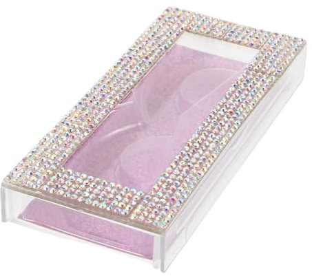 VALICLUD Strass Verzierte Wimpernbox Set Tablett Basiskarte Tragbarer Aufbewahrungskoffer für Gefälschte Wimpern für Reise-makeup