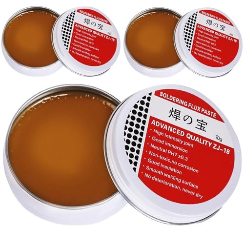 30G Professional Solder Flux Paste - No-Clean Grease for Mobile Phones, Appliances, Computers - Suitable for Mechanic Welding on Motherboards, 3PCS x 10G