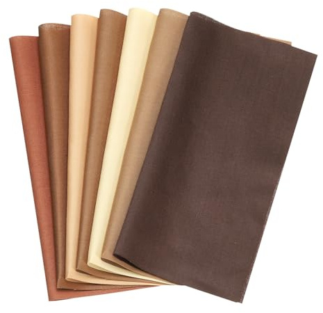 PATIKIL 7 Pcs Paquetes De Tela De Algodón 10 X 10 Inch Para Costura Marrón